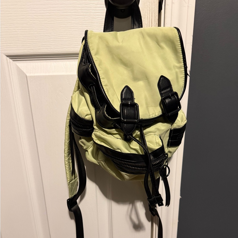 Topshop Black and Green Backpack